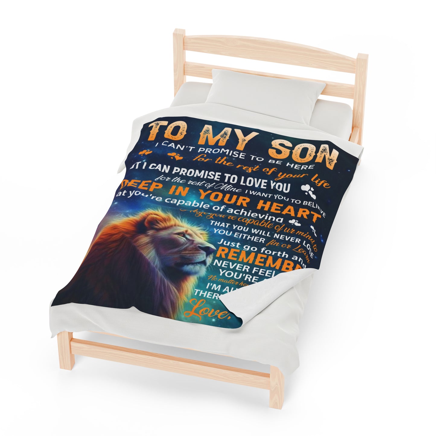 To My Son Velveteen Plush Blanket