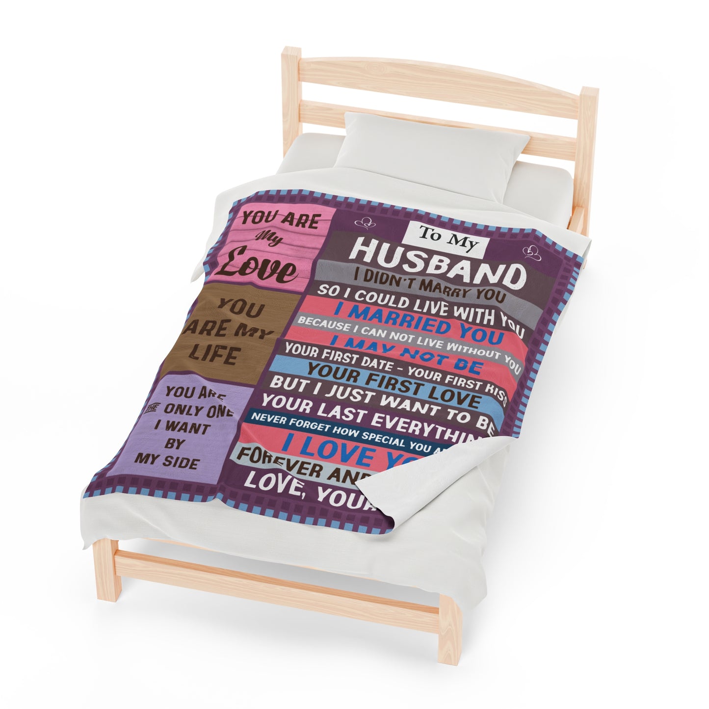 To My Husband | Velveteen Plush Blanket