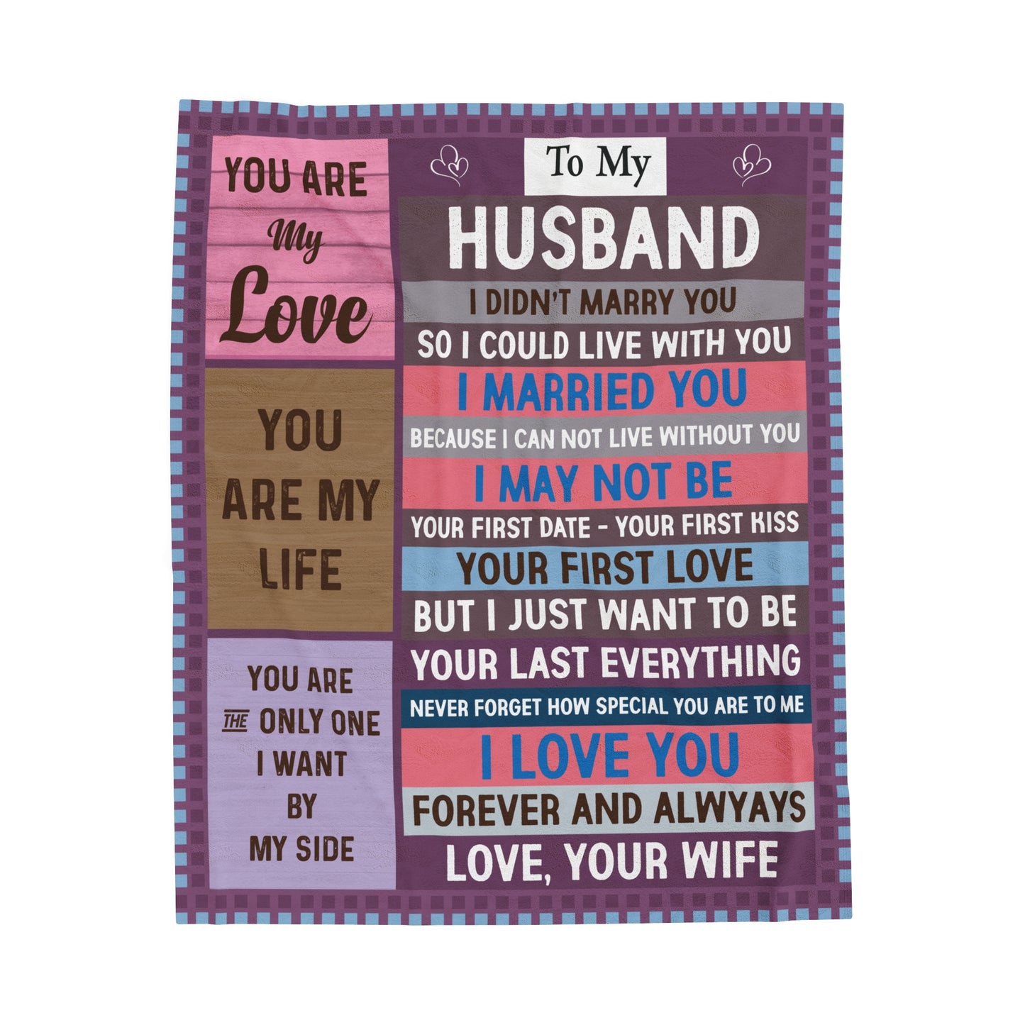 To My Husband | Velveteen Plush Blanket