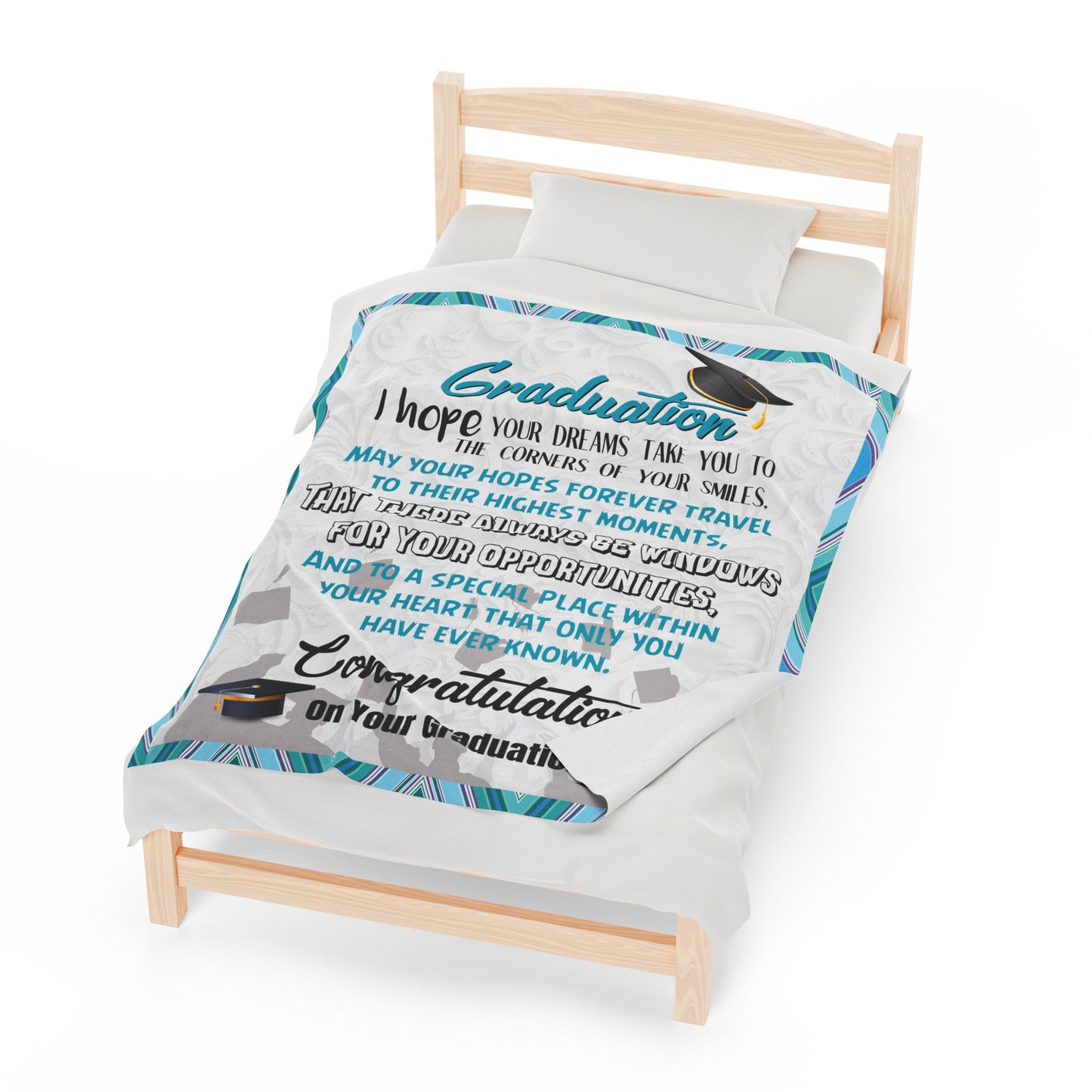 Graduation Velveteen Plush Blanket