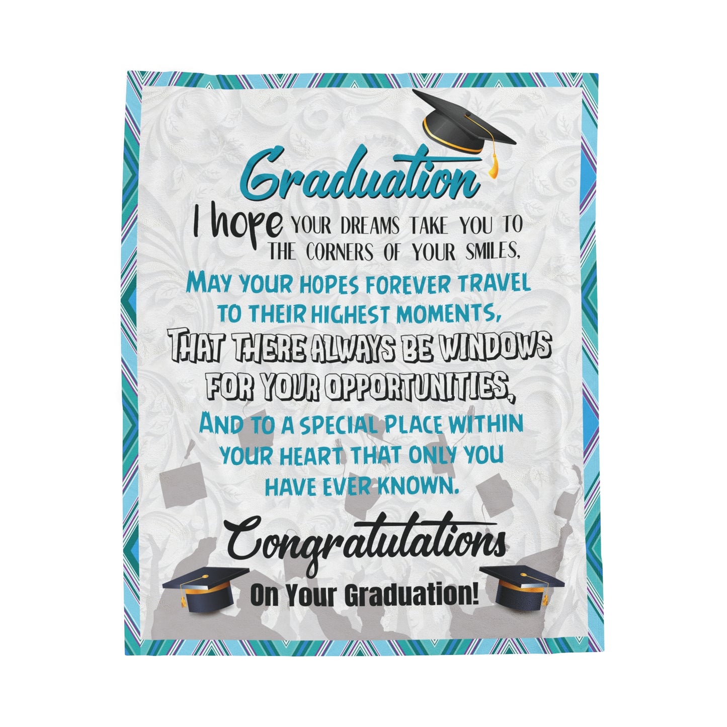 Graduation Velveteen Plush Blanket