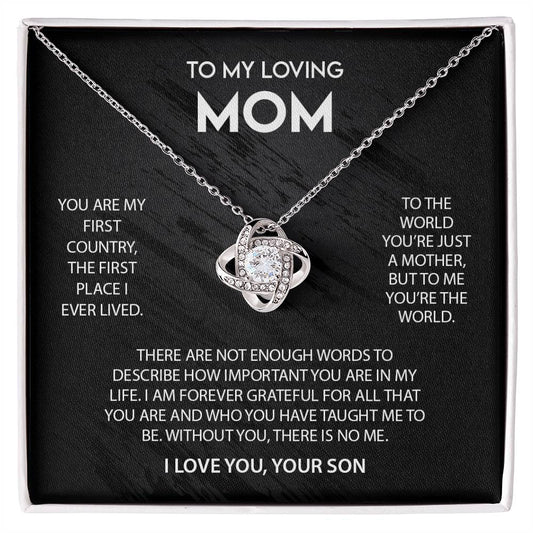 To My Loving Mom | I Love You - Love Knot Necklace