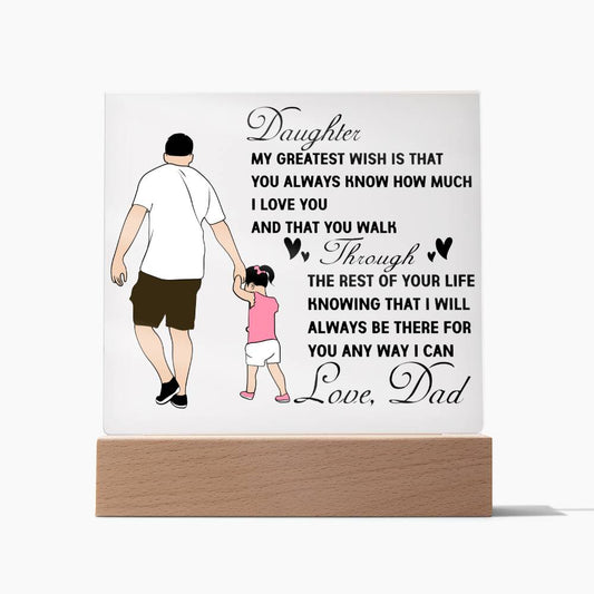 To My Daughter | Square Acrylic Plaque