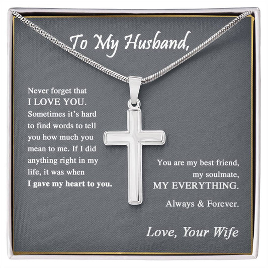 To My Husband | You Are My Everything - Stainless Steel Cross Necklace