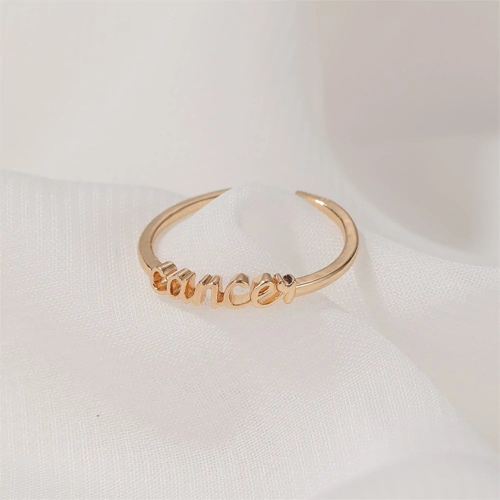 Thin Open Gold Zodiac Rings