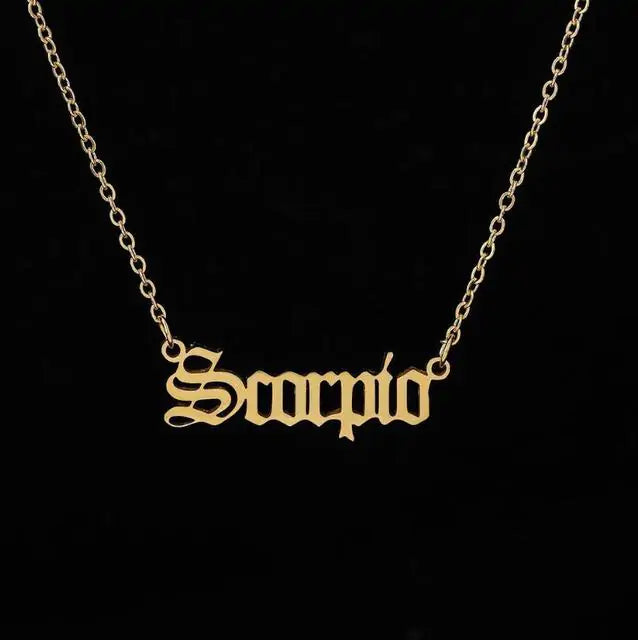 Zodiac Sign Pendant Necklace