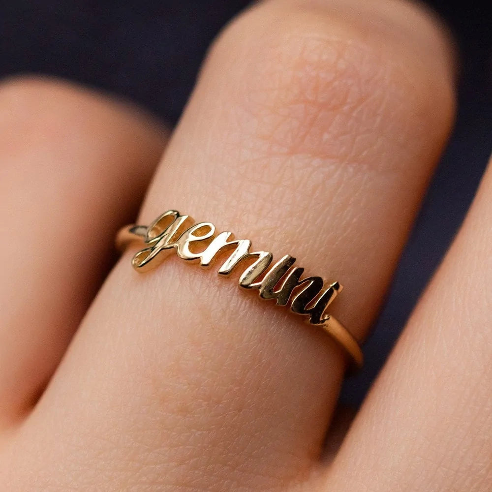 Thin Open Gold Zodiac Rings