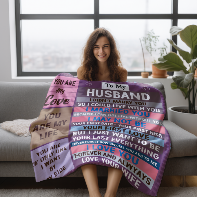 To My Husband | Velveteen Plush Blanket